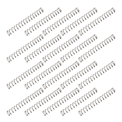 Harfington Compression Spring 0.3mm Wire Dia,2.3mm OD,20mm Free Length,Silver,20Pcs