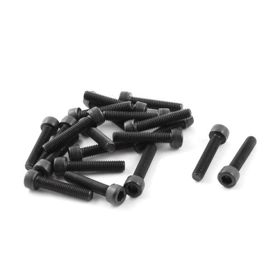 Harfington 20pcs Stainless Steel Knurled Countersunk Hex Key Bolts Screws M5x25mm Black