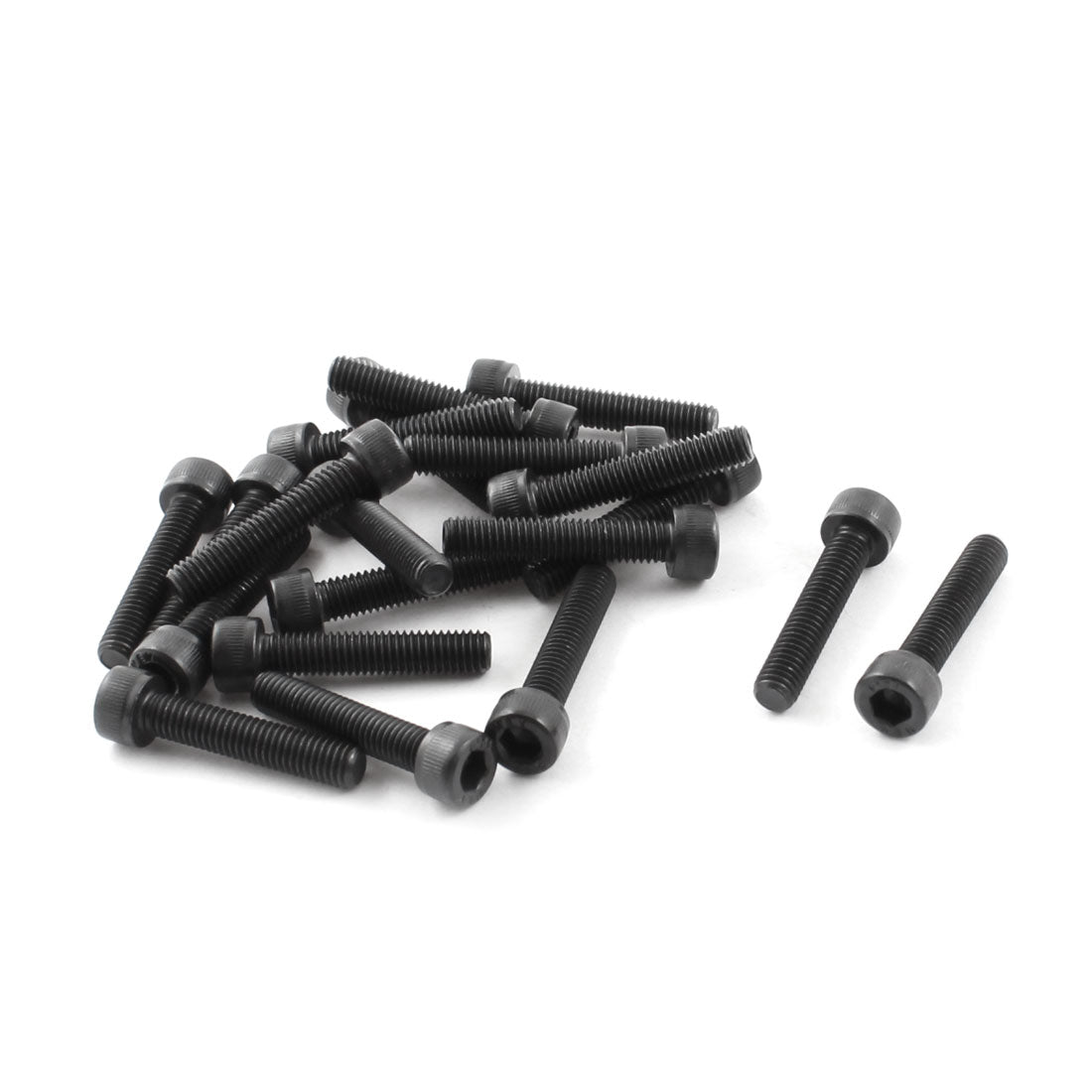 Harfington 20pcs Stainless Steel Knurled Countersunk Hex Key Bolts Screws M5x25mm Black