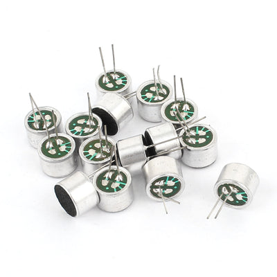 Harfington 15 Pcs 2Pins Cylindrical Electret Condenser Microphone Pick-up 9x7mm Replacement