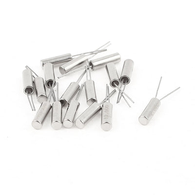 Harfington 15 Pcs 12MHz Frequency Cylindrical Crystal Oscillator 2x6mm Case DIY Silver Tone