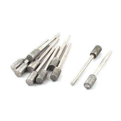 Harfington 10 Pcs 3 x 10mm Cylinder Shape Diamond Grinding Carving Bits