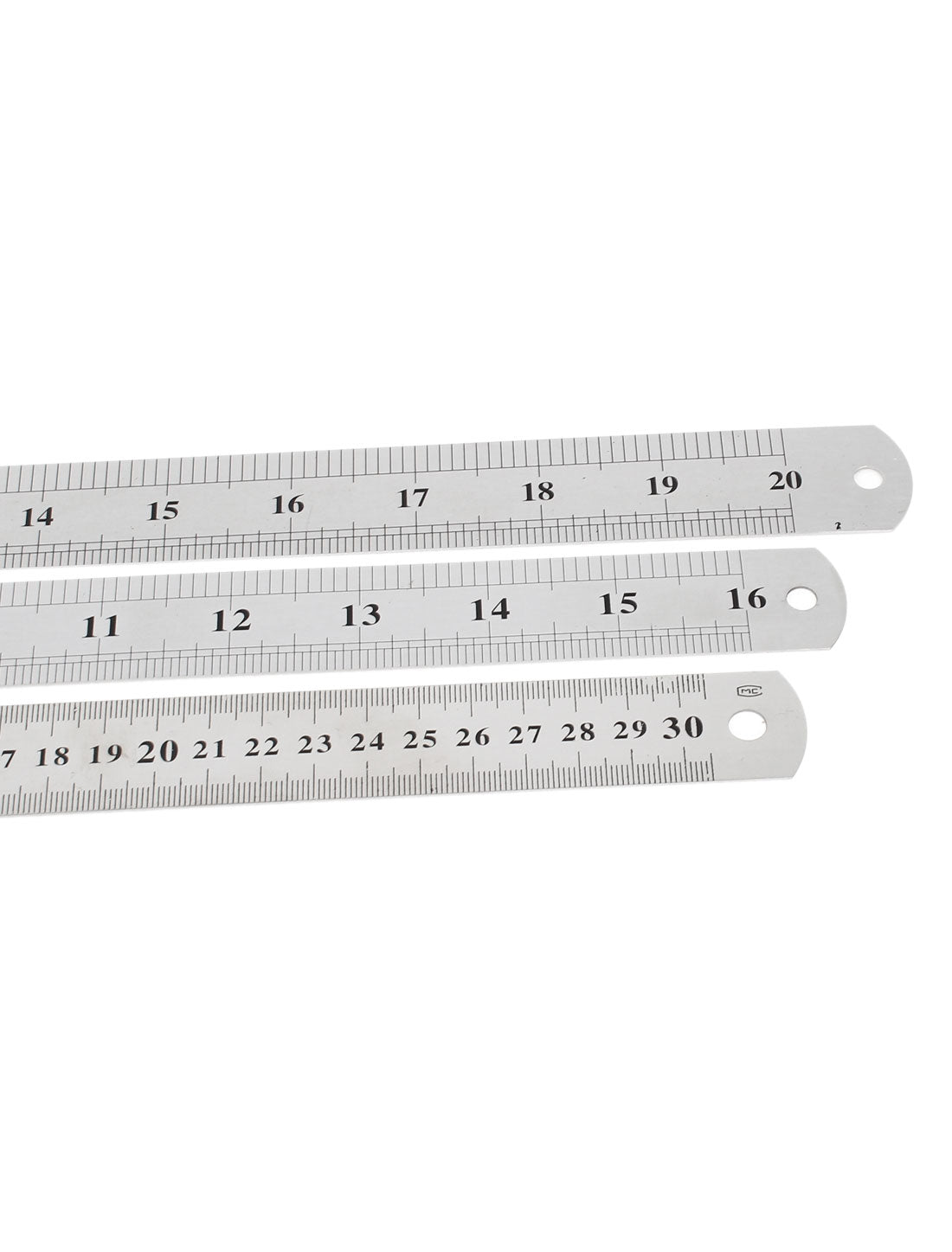 Harfington 3 in 1 30cm 40cm 50cm Measure Range Dual Side   Stationery Metric Scale Straight Ruler Silver Tone