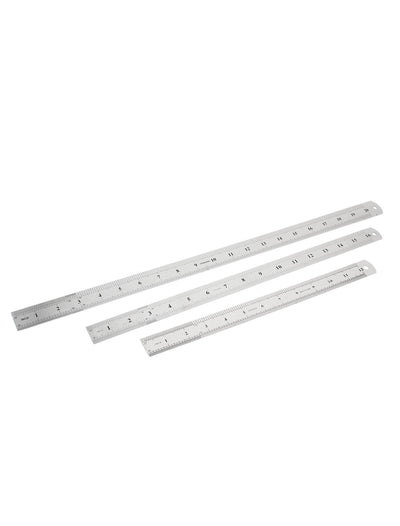 Harfington 3 in 1 30cm 40cm 50cm Measure Range Dual Side   Stationery Metric Scale Straight Ruler Silver Tone
