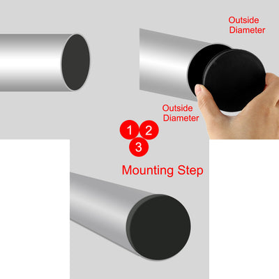 Harfington 15 Pcs Round Plastic Black Blanking End Cap Caps Tube Pipe Inserts Bung