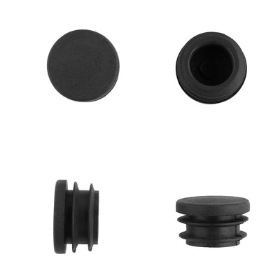 Harfington 15 Pcs Round Plastic Black Blanking End Cap Caps Tube Pipe Inserts Bung