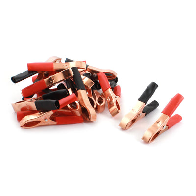 Harfington 18PCS Copper Plated Car Battery Test Alligator Clip Red Black 30A 380V