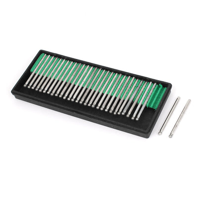 Harfington 30 Pcs 3mm Dia Tip Diamond Ball Bit Mounted Point Silver Tone 45mm Length