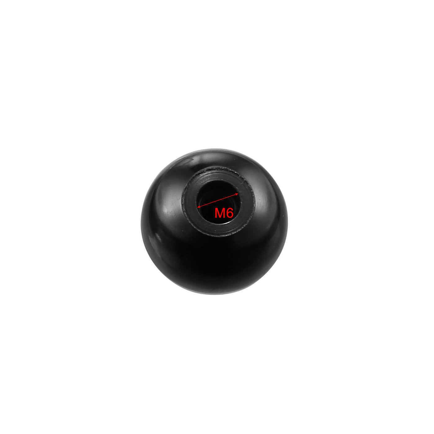 Harfington 5 Pcs M6 Thread Diameter Round Plastic Ball Lever Knob Black