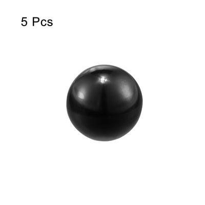 Harfington 5 Pcs M6 Thread Diameter Round Plastic Ball Lever Knob Black