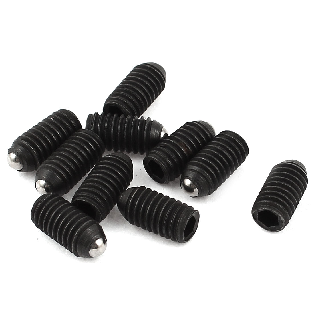 Harfington 10 Pcs Rolling Ball Plunger Hex Socket Set Screw M6x10
