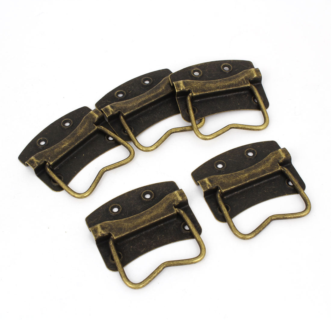 uxcell Uxcell 5pcs Hardware Home Cabinet Door Flat Shape Metal Pull Handle Grip Bronze Tone