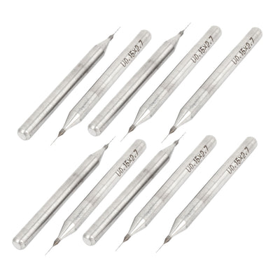 Harfington 10pcs 0.15mm Tip Spiral Flute 3mm Shank Tungsten Carbide Micro PCB Drill Bits