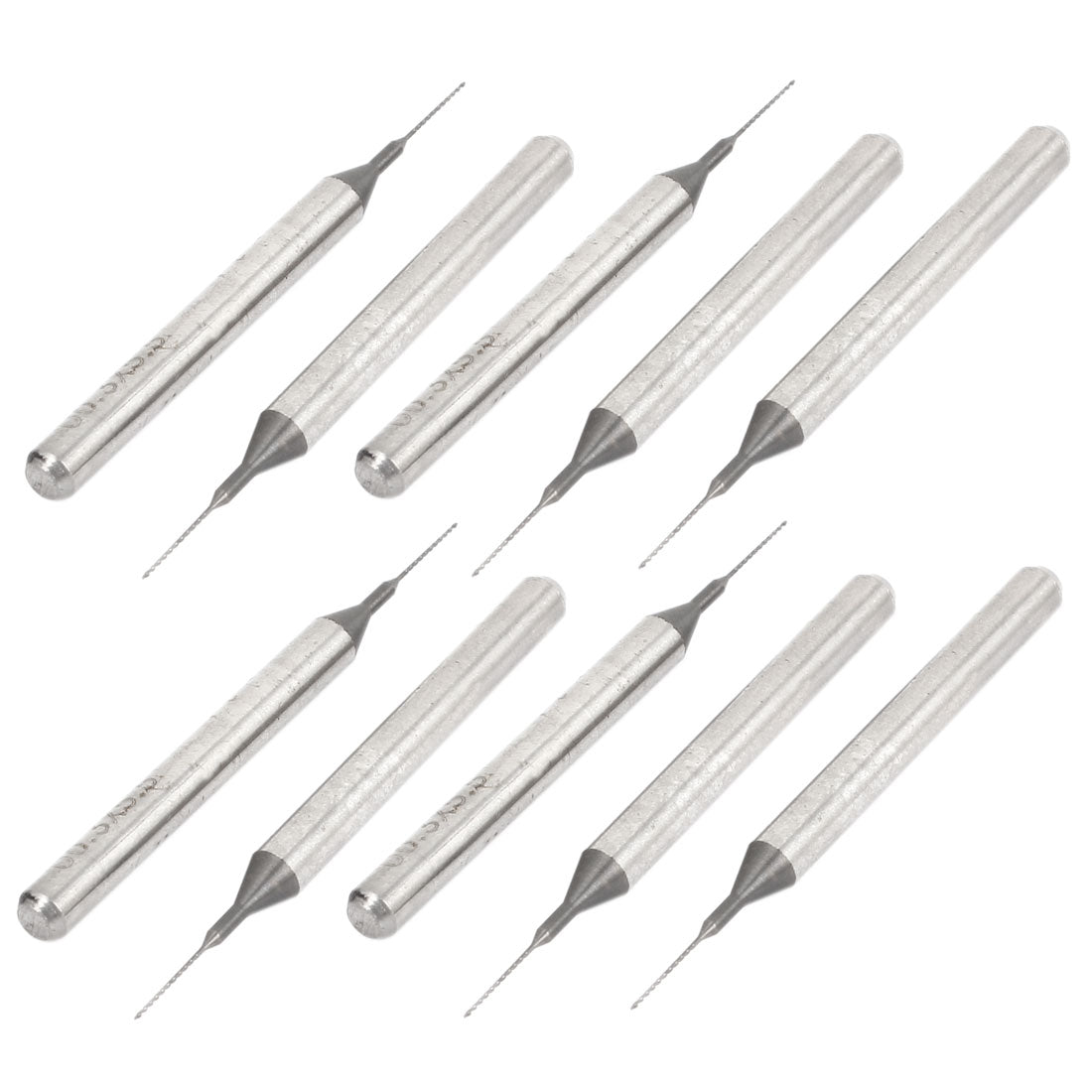 Harfington 10pcs 0.3mm Tip 3.175mm Shank Spiral Flute Tungsten Carbide Micro PCB Drill Bits