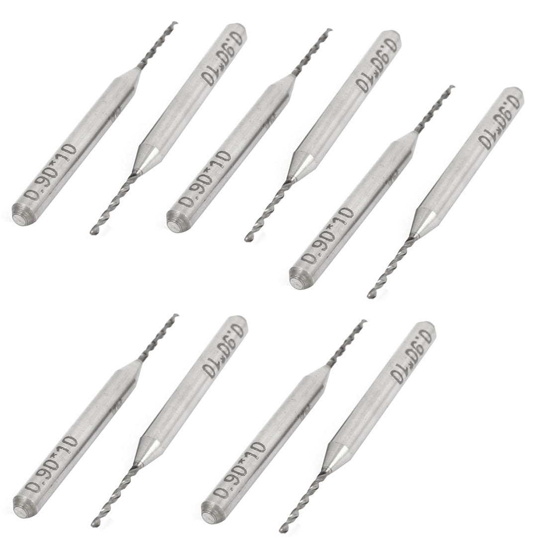 Harfington 10pcs 0.9mm Tip 3.175mm Shank Spiral Flute Tungsten Carbide Micro PCB Drill Bits