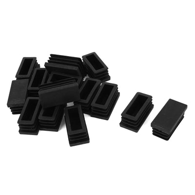 Harfington 15 Pieces Black Plastic Rectangle Blanking End Caps Tubing Tube Inserts 20mm x 40mm