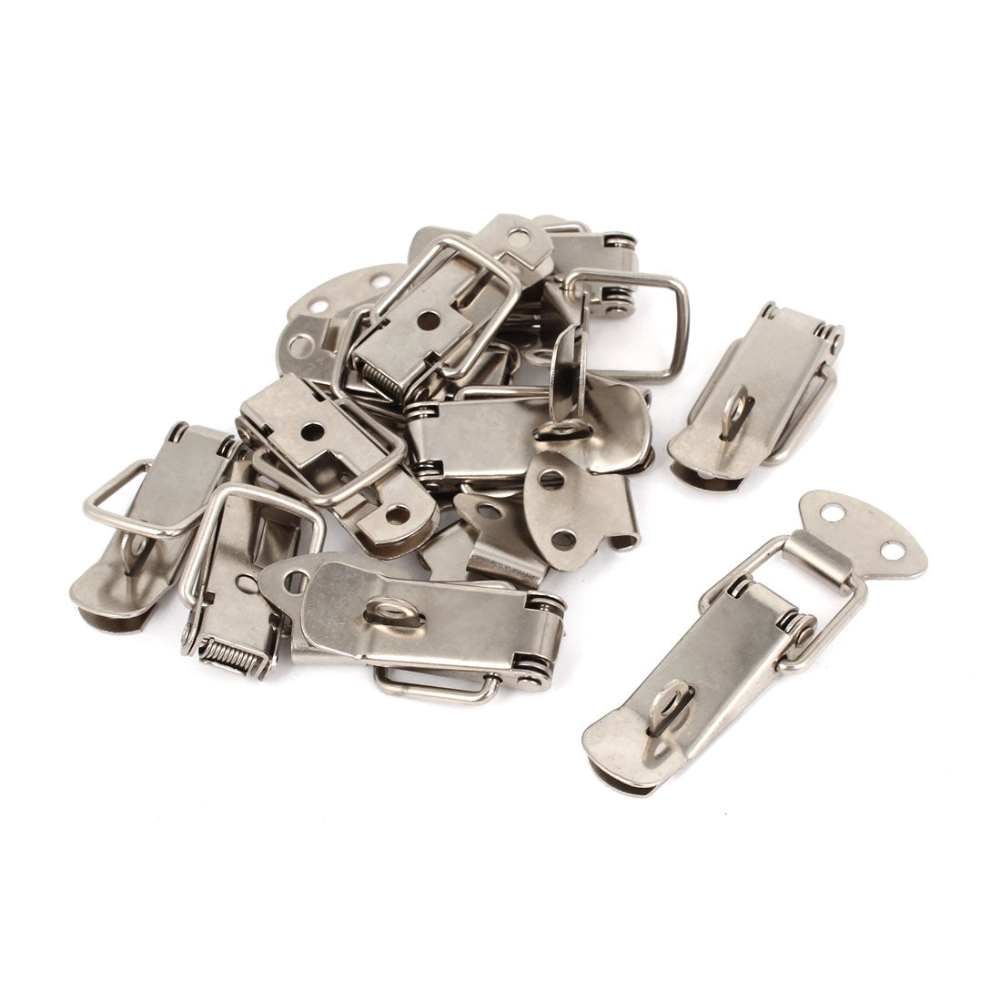 Harfington 12pcs Drawer Cabinet Spring Loaded Straight Loop Toggle Draw Latch 1.8" Long