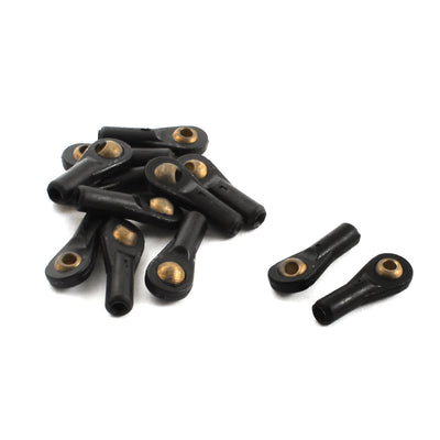 Harfington 12Pcs D4 2X18X2mm Rod End Metal Ball Head Buckle Joints Black for RC Climbing Car