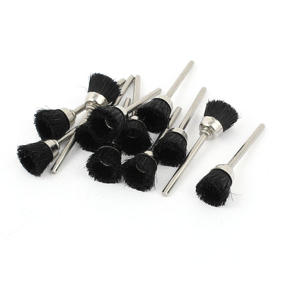 Harfington 12 Pcs 1/8-inch Shank 10mm Cup Nylon Bristle Brush Rotary Tool