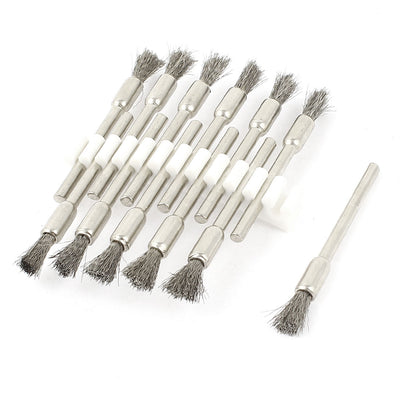 Harfington 12 Pcs 1/8inch Shank 5mm Pen Stainless Steel Bristle Brush for Rotary Tool
