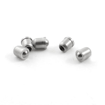 Harfington 5 Pcs 5mm Dia 6mm Height Cylinder Silver Tone Stainless Steel Pinball Machine Spring Ball Plunger