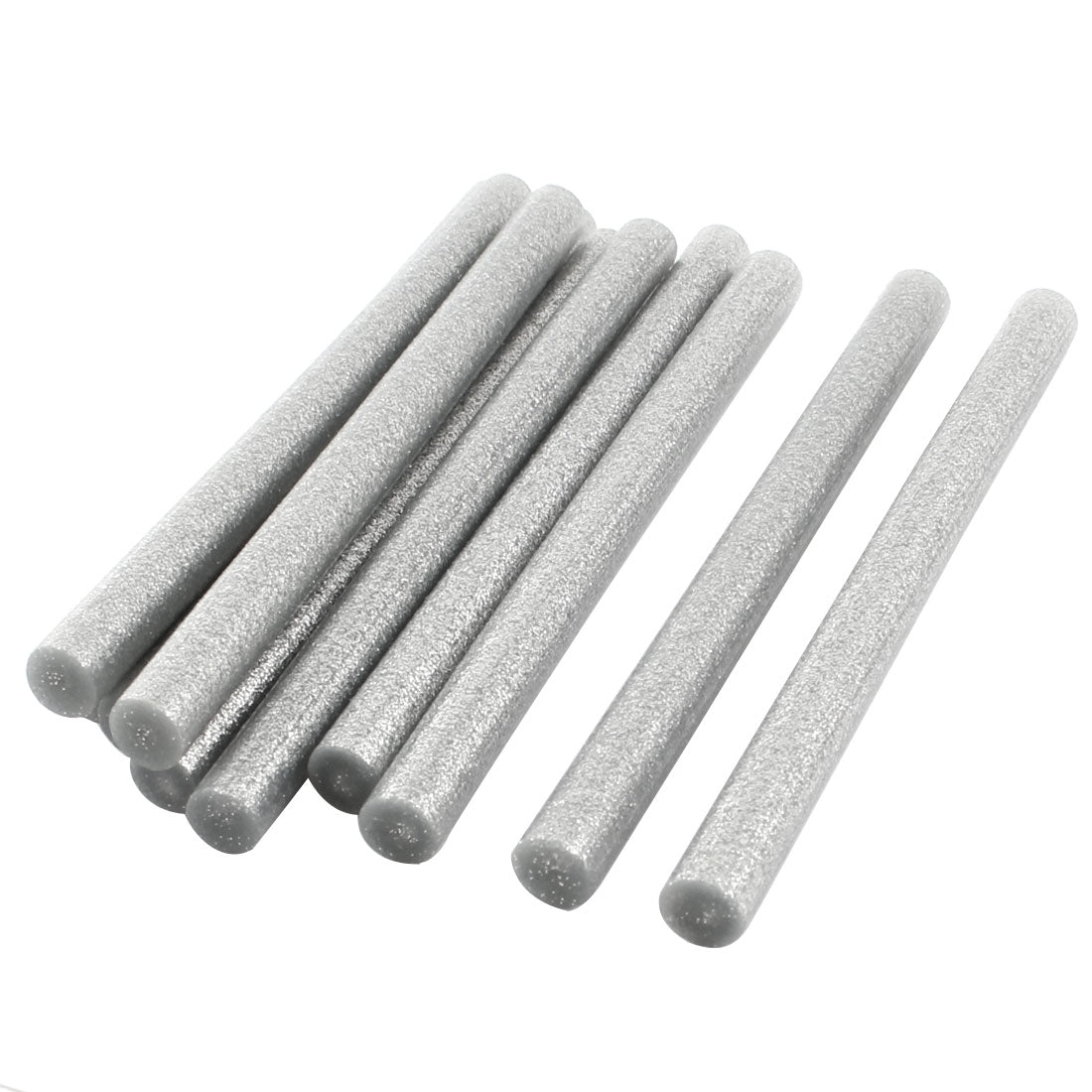 Harfington 0.43" x 6" Silver Tone Glitter Electric  Hot Melt Glue Adhesive Stick 10Pcs