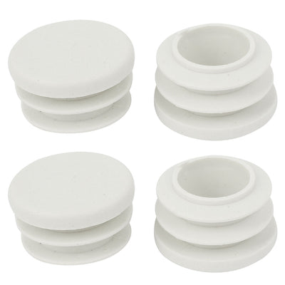 Harfington 19 mm Durchmesser, weißer Kunststoff-Blindstopfen, Endkappen, Rohreinsätze, Bung, 4 Stück
