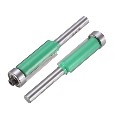 Harfington 2 Pcs 1/2" inch Cutting Dia Straight Shank Dual Edge Flush Trim Router Bit 1/4"x 1/2"