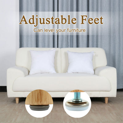 Harfington Uxcell 8mmx30mmx20mm Adjustable Threaded Metal Rod Leveling Guide Support Foot 4 Pcs