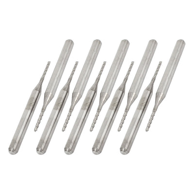 Harfington 10pcs 1.1mm CNC PCB Tungsten Carbide Milling Cutter Engraving Bits 1/8" Shank