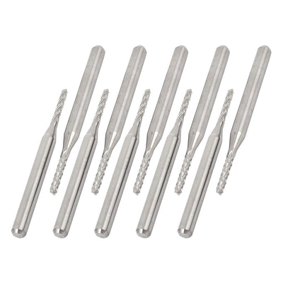 Harfington 10pcs Tungsten Carbide PCB Cutter End Mill Engraving CNC Router Tool Bits 1.6mm Cutting Dia