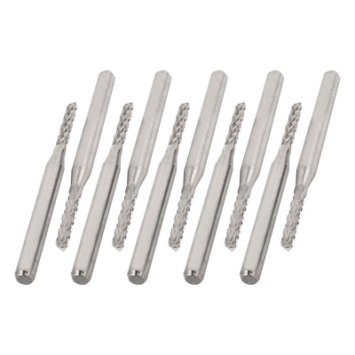 Harfington 10pcs 2.0mm CNC PCB Tungsten Carbide Milling Cutter Engraving Bits 1/8" Shank