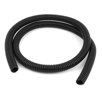 Harfington 1 M 15 x 18 mm Plastic Flexible Corrugated Conduit Tube for Garden,Office Black