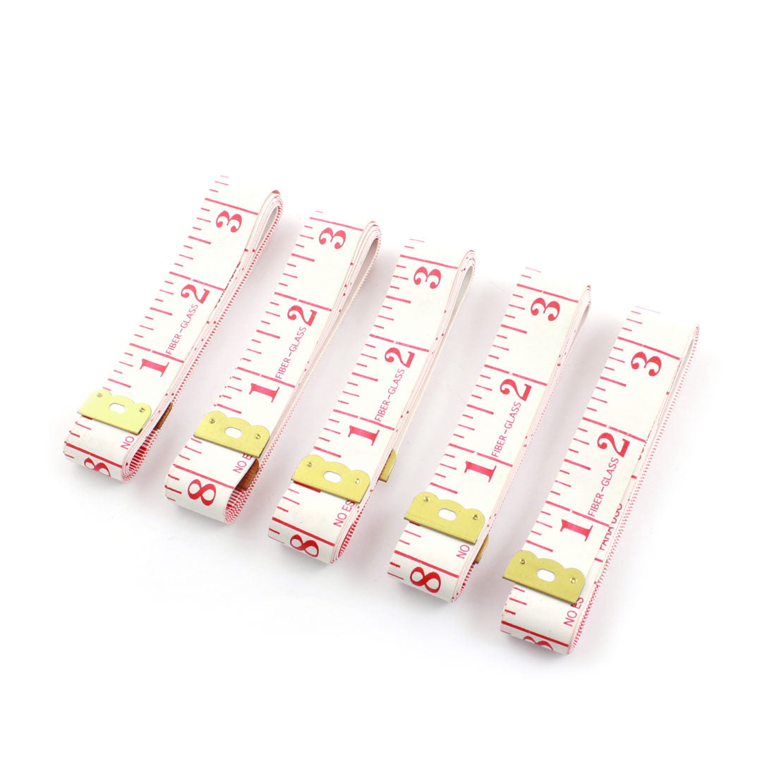 Harfington 5 Pcs White Soft Plastic 2cm Width Cloth Flat Ruler Tape 150cm Measure Length