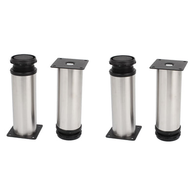 Harfington 150mm Height Stainless Steel Chair Cabinet Support Adjustable Leg Feet 4 Pieces