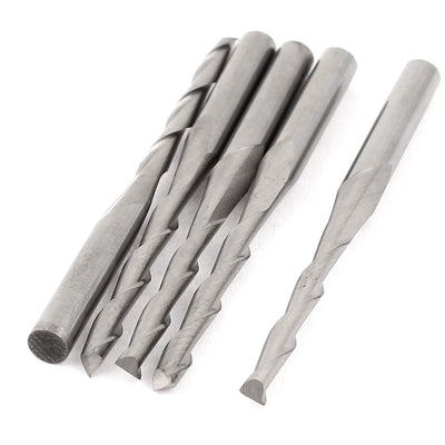 Harfington 5 Pcs 2mm x 22mm Cutting Tool 3.175mm Straight Shank 2 Flutes Cutter End Mill