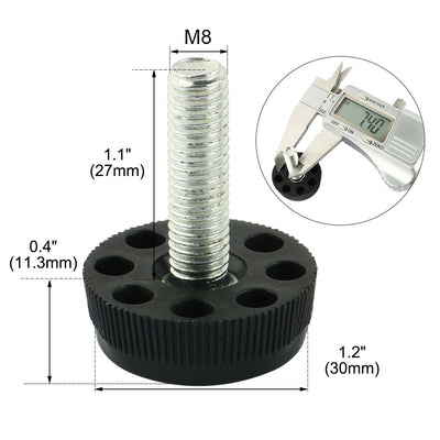 uxcell Uxcell 8mm x 30mm x 40mm Thread Furniture Glide Leveling Feet Foot Mounts 12 Pcs