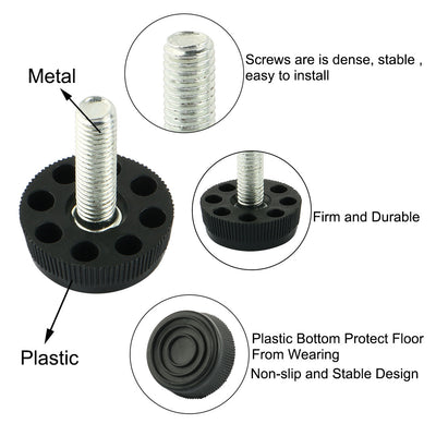 Harfington Uxcell 8mm x 30mm x 40mm Thread Furniture Glide Leveling Feet Foot Mounts 12 Pcs
