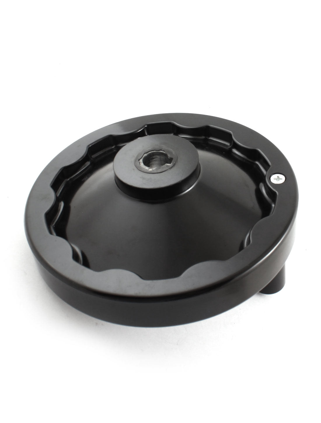 Harfington 18mmx200mm Round Black Plastic Handwheel Hand Wheel w Revolving Handle for Industrial Milling Machine