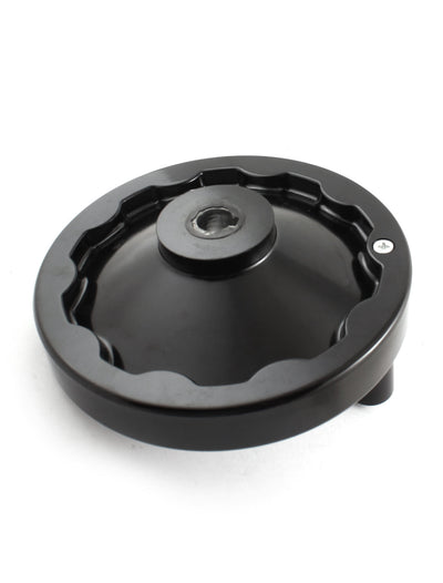Harfington 18mmx200mm Round Black Plastic Handwheel Hand Wheel w Revolving Handle for Industrial Milling Machine