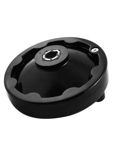 Harfington 16mm x150mm Round Black Plastic Handwheel Hand Wheel w Revolving Handle for Industrial Milling Machine