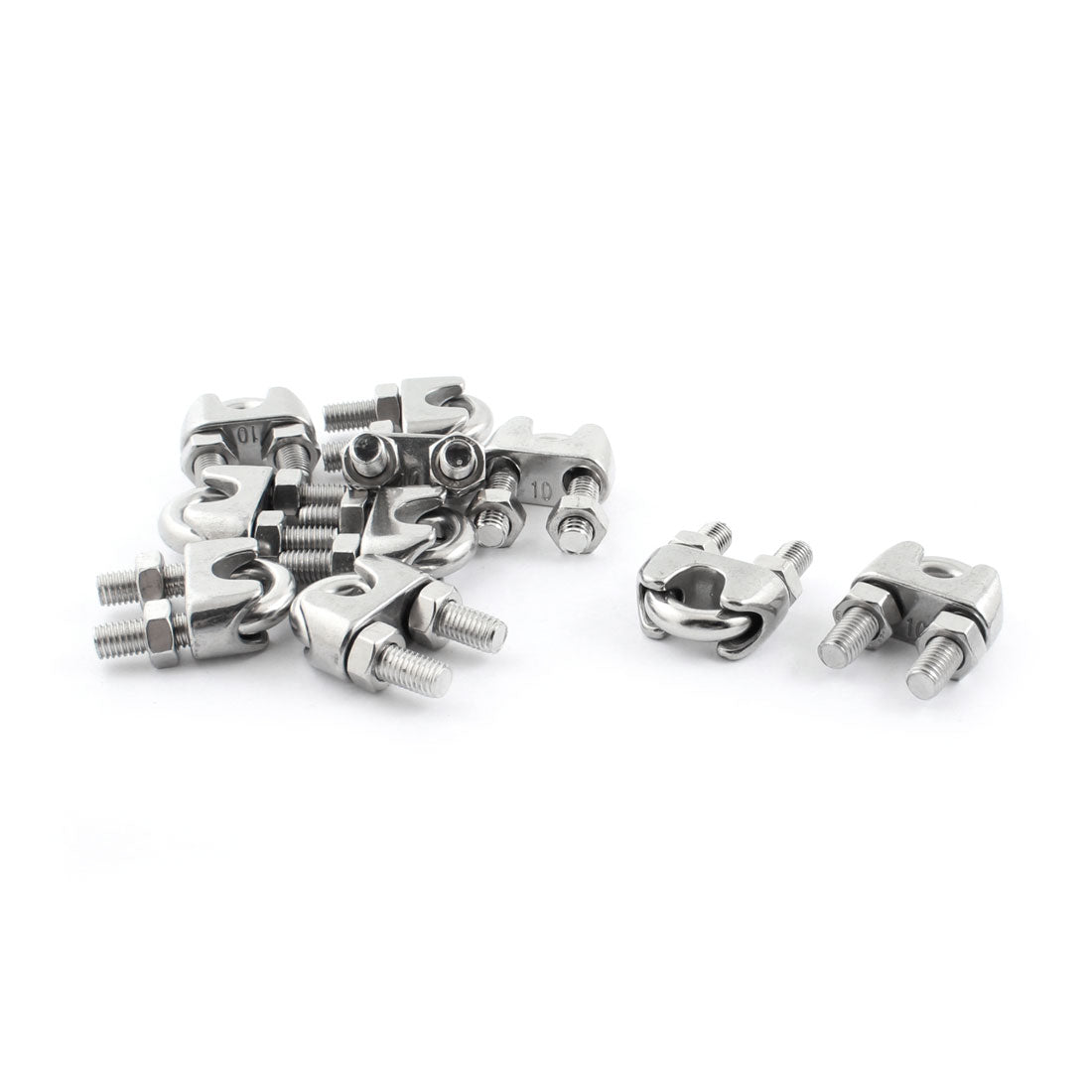 Harfington 10pcs Stainless Steel Cable Clip Saddle Clamp for 3/8" 10mm Wire Ropes