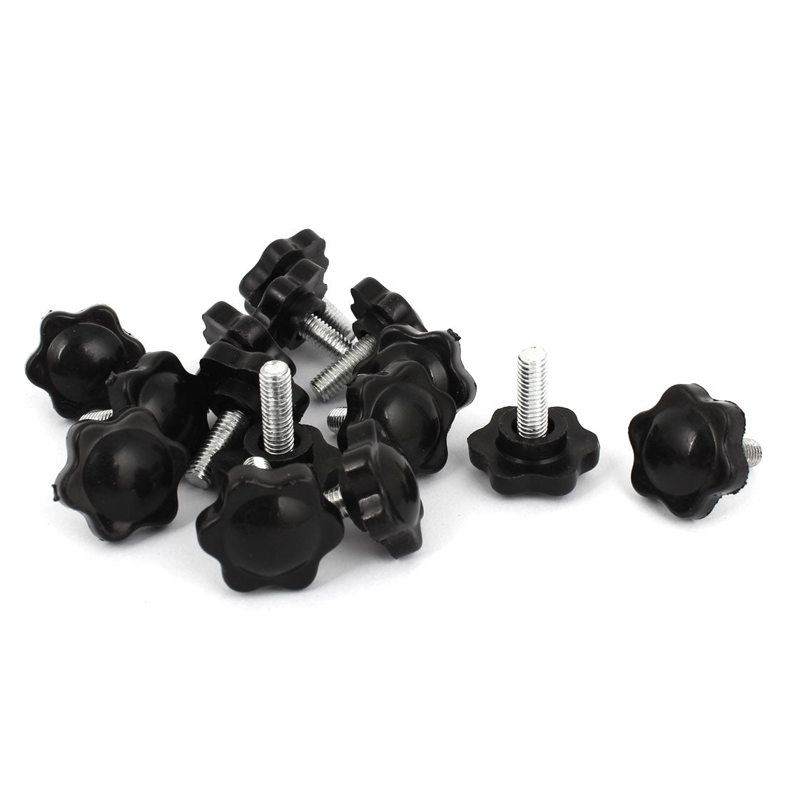 Harfington 15 Pieces Star Shaped 6mm M6 Thread Screw On Clamping Knob Black