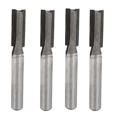 Harfington Carpentry 1/4" Shank 5/16" Cutting Dia Double Flutes Straight Router Bit 4pcs