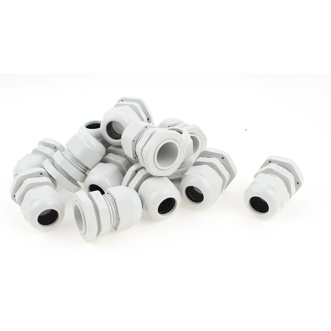 Harfington 15 Pcs PG16 10~14mm Dia Cable Wire Waterproof Connector Gland White