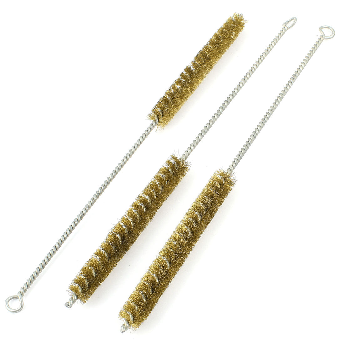 Harfington 3 Pcs 15mm Diameter Brass Wire Tube Brush Cleaning Tool 30cm Length