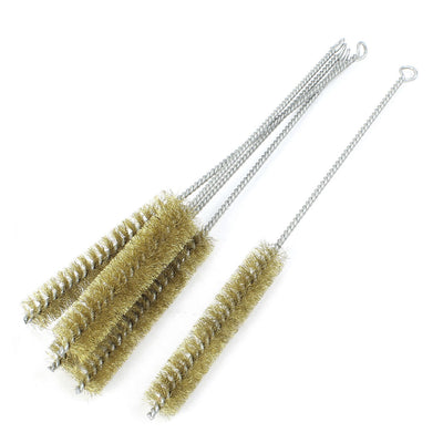 Harfington 5 Pcs 20mm Diameter Dense Brass Wire Tube Brush Cleaning Tool 30cm Length
