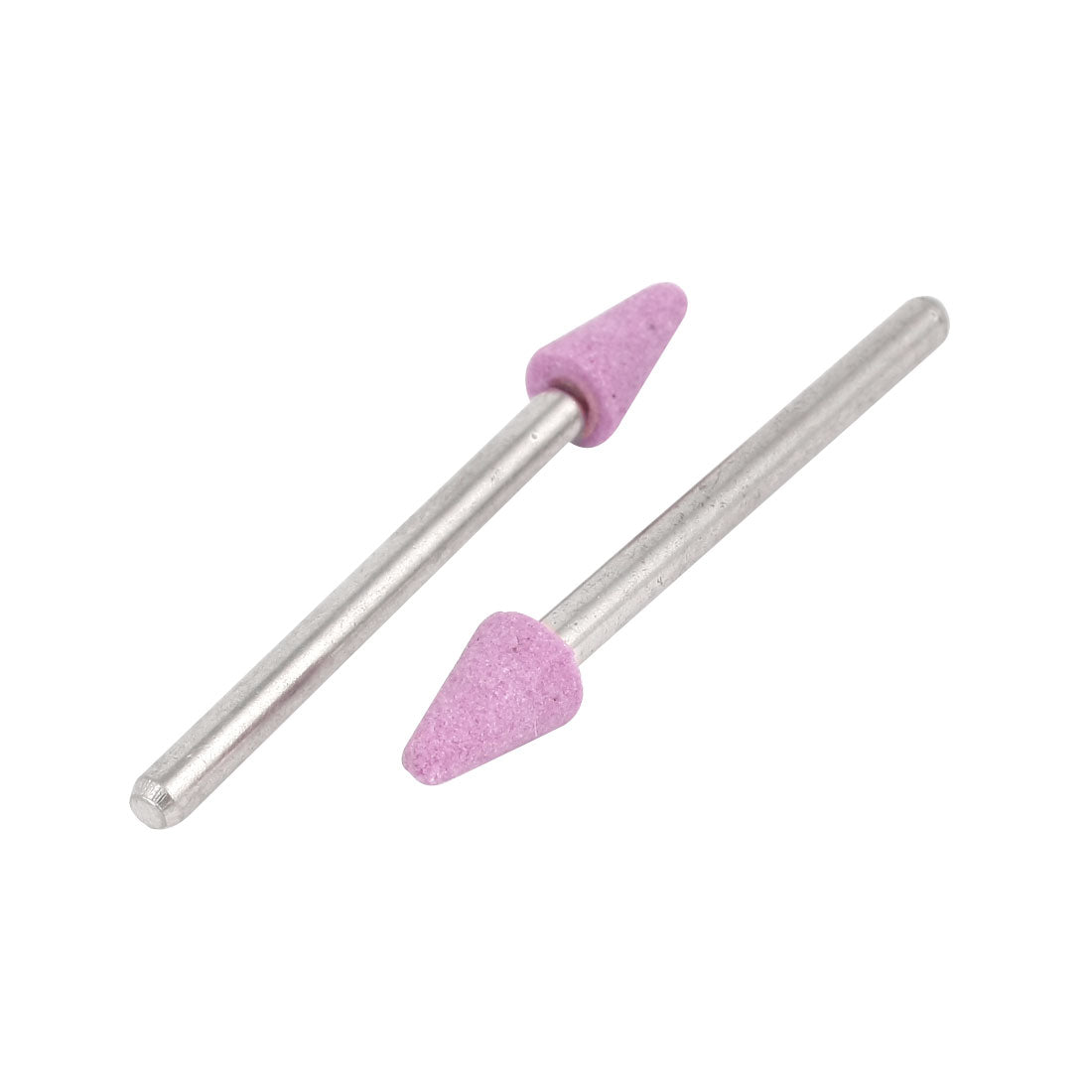Harfington 2 Pcs Silver Tone Alloy Shank Pink Mounted Grinding Point Abrasive Sanding Sharpening Tool 6.6mm x 3mm