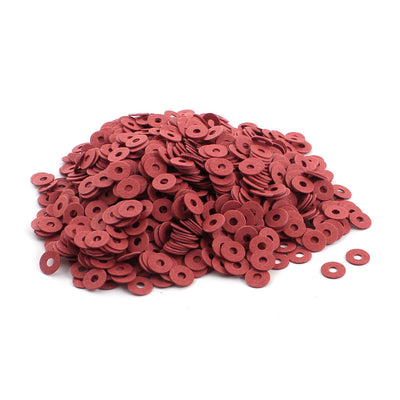 Harfington 1600pcs 2.5mmx7mmx0.5mm Red Flat Insulating Fiber Washer Gasket for M2.5 Screw
