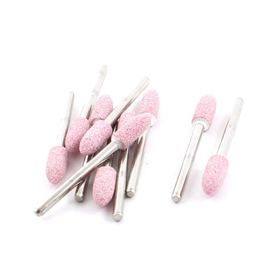 Harfington 6mm Dia Red Tapered Grinding Polishing Mounted Point Stone 45mm Length 10Pcs